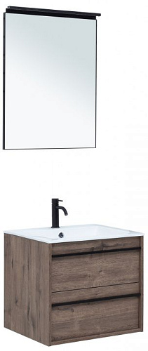 Aquanet 00271952 Lino Комплект мебели для ванной комнаты, темное дерево купить  в интернет-магазине Сквирел