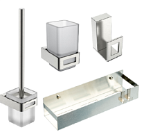 Сет № 1811 10944-NB Boheme Q Стакан для зубных щеток + 10946-NB Boheme Q Крючок одинарный + 10954-NB Boheme Q  Ерш подвесной + 10957-NB Дозатор для жидкого мыла Boheme Q настенный, никель + 10965-NB Полка подвесная с 2-мя крючками Boheme Q NIKEL BRUSH