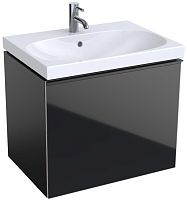 Geberit Acanto 500.610.16.1 Шкафчик под раковину 640 x 535 x 476 мм, фронтальная часть: черное стекло корпус: черный матовый — лакированный купить  в интернет-магазине Сквирел