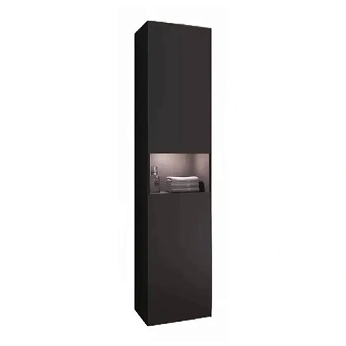 Keuco 32831970102 Stageline Высокий шкаф-пенал, 400x1800x360 мм, 2 дверцы петли справа, 4 стеклянные полочки, с освещением, vulkanit купить  в интернет-магазине Сквирел