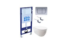 Aquatek Поларис SET AQUATEK ПОЛАРИС-032 4в1 Комплект: Унитаз, Инсталляция, Кнопка смыва