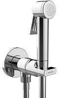 Bossini E34002B.030 Paloma Apice Гигиенический комплект c монокомандным смесителем: лейка, держатель, шланг армированный нейлон, хром