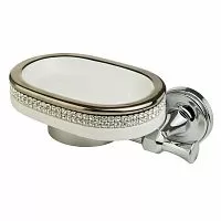 Migliore 31248 Dubai Мыльница настенная, белый/Swarovski/декор платина/хром купить  в интернет-магазине Сквирел