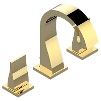 THG G04-F07-151 PURE Смеситель для раковины на 3 отверстия, в комплекте с донным клапаном, цвет Matt gold