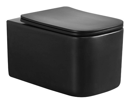 Унитаз подвесной  с крышкой  Boheme Mane 970-SET-B черный матовый