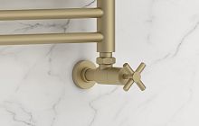 Сунержа 022-1408-1212 Вентиль угловой, (крест) G 1/2" НР х G 1/2" НР, матовая шампань