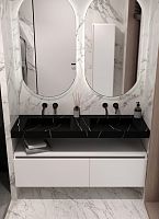 Столешница моноблок 141х45х8 Armadi Art FLAT NERO MARQUINA 859-140-NM