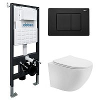 Abber BEQUEM AC1100-AC0105-AC0120MB Комплект: Унитаз, Инсталляция, Кнопка смыва