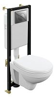 Cersanit DELFI S-SET-DEL/Black/TPL/Cg-w Инсталляция с унитазом + Панель смыва