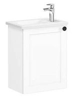 Vitra 68603 Root Classic Тумба с квадратной раковиной 45х29 см, подвесная, левосторонняя, MWHITE (матовый белый) купить  в интернет-магазине Сквирел