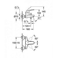 Grohe Euroeco 32743000 (exp) Смеситель для ванны