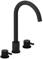 Damixa 360200300 Scandinavian Pure Смеситель для умывальника, монтаж в столешницу, трёхсекционный, черный матовый Damixa 360200300 Scandinavian Pure Смеситель для умывальника, монтаж в столешницу, трёхсекционный, черный матовый