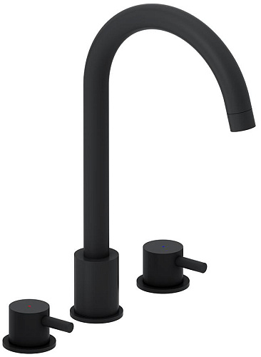 Damixa 360200300 Scandinavian Pure Смеситель для умывальника, монтаж в столешницу, трёхсекционный, черный матовый