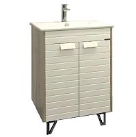 Comforty 00-00002044 Клеон Тумба напольная 60х47 см, с раковиной Quadro 60, дуб дымчатый/белый