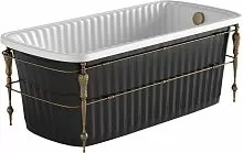 Migliore 24381 Olivia Console Ванна 174х83х66 см + черная панель + консоль, слив-перелив бронза/белая