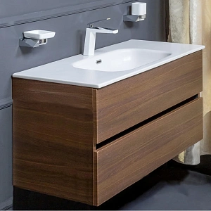 Тумба без раковины Armadi Art Vallessi 100*46 см DARK OAK матовый 2 полки 837-100-D