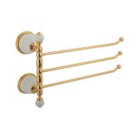 Migliore 17467 Olivia Полотенцедержатель тройной поворотный, белый/золото