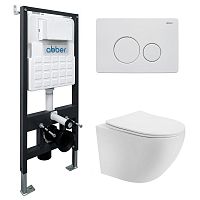 Abber BEQUEM AC1100-AC0105-AC0121MW Комплект: Унитаз, Инсталляция, Кнопка смыва