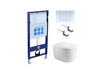Aquatek SET Альтаир cm-009 4 в 1 Комплект: рама Standard INS-0000012 + крепеж KKI-0000002 + кнопка KDI-0000009 + унитаз AQ1980-00 с крышкой-сиденьем Soft-close, белый