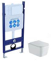 Aquatek SET Либра N-14 cm Комплект: рама Eco Standard INS-0000014 (без клавиши и крепежа) + унитаз-компакт New AQ1148N-00 с тонким сиденьем Soft-close, белый
