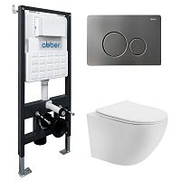 Abber BEQUEM AC1100-AC0105-AC0121NG Комплект: Унитаз, Инсталляция, Кнопка смыва