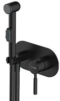 WasserKraft 3338 Gollach Смеситель для душа встраиваемый, с гигиенической лейкой, черный Soft-touch