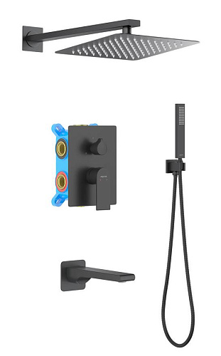 Aquatek AQ1473MB Лира Душевой комплект Set 4 в 1, черный матовый