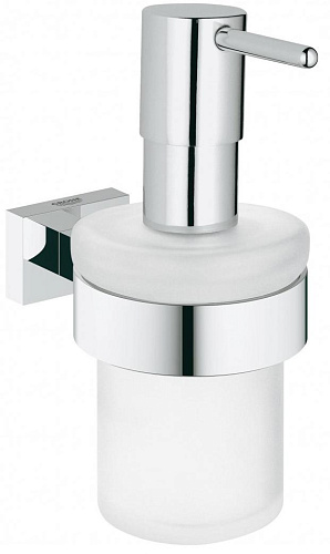 Grohe Essentials Cube 40756001 дозатор жидкого мыла с держателем купить в интернет-магазине Сквирел