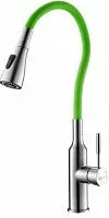 Lemark LM5082S-Green Expert Смеситель для кухни, с гибким изливом, хром/зеленый