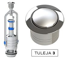 KKPol ZSB/211/0/T/3 Сливной механизм ZSB/211 однорежимный с STOP, 33-42 см, хром