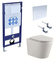 Aquatek SET Вега cmp-013 Комплект: рама Standard INS-0000012 + крепеж KKI-0000002 + клавиша KDI-0000013 + унитаз AQ1904-00 с тонким сиденьем Soft-close, белый