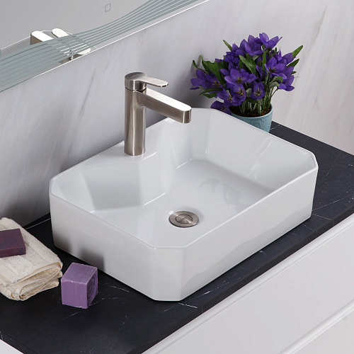 BelBagno BB1387 Раковина керамическая накладная 49х38, белая BelBagno BB1387 Раковина керамическая накладная 49х38, белая