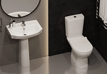 Сет 2065 Керамин Унитаз-компакт Альбано R МЛ 2 режим (функция EASY Flush EASY Clean) с жестким сиденьем с микролифтом