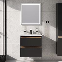 AM.PM BK85GP X-Joy, Комплект: мебель для ванной 65 см, со смесителем и аксессуарами, черный/белый