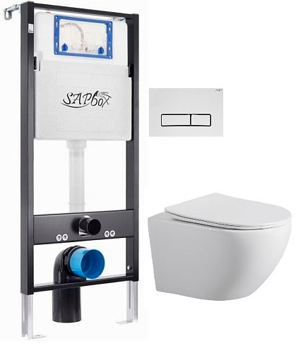 Sapbox  SET.SBOX7262W.0510 Комплект: Унитаз, Инсталляция, Кнопка смыва