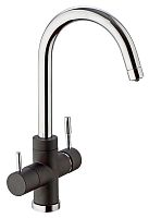 Paini 7844643CR3V11L2KM Cox Смеситель для кухни на 3 воды, Metallic Black (черный матовый)