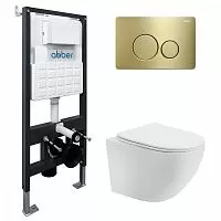 Abber BEQUEM AC1100T-AC0105-AC0121MMG Комплект: Унитаз, Инсталляция, Кнопка смыва