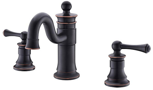 Timo 6021/04F Adelia Смеситель для раковины, на 3 отверстия, black-antique