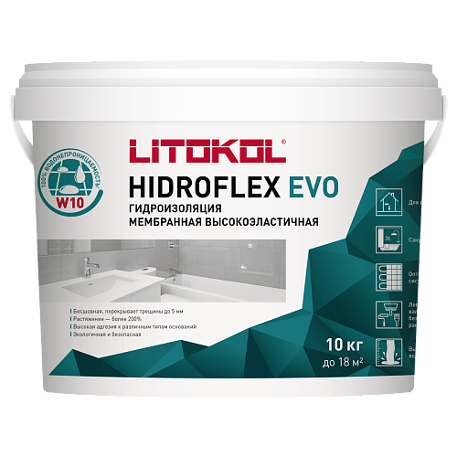 LITOKOL Эластичная гидроизоляция HIDROFLEX(10кг)