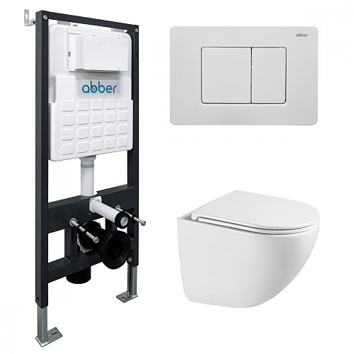 Abber BEQUEM AC1131TC-AC0105-AC0120MW Инсталляция с подвесным унитазом Abber BEQUEM AC1131TC-AC0105-AC0120MW Инсталляция с подвесным унитазом