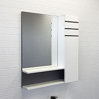 Comforty 00-00015235 Нарва Зеркальный шкаф 70х80 см, белый матовый/графит