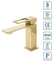 BelBagno LUC-LVM-ORO Luce Смеситель для раковины, с донным клапаном, золото
