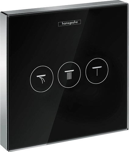 Hansgrohe 15736600 ShowerSelect Glass Переключатель потоков для душа, на 3 потребителя, черный
