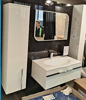 Сет №4Мск_ПТ-Л35-0900-00, Тумба c раковиной + ПП-Л35-0900-00, Пенал + ПШЗ-3300-0900-00 Зеркало с LED подсветкой