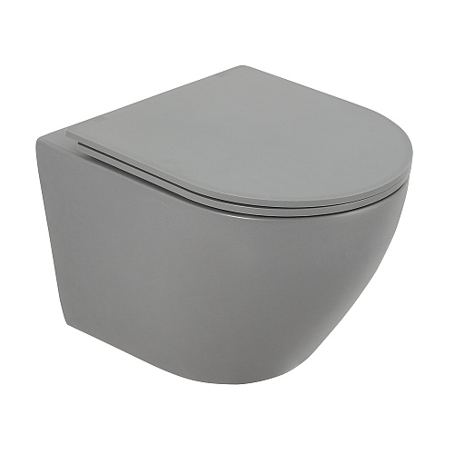 BelBagno BB062CHR-GR/BB062SC-GR Colorato Grey Унитаз подвесной с крышкой-сиденьем микролифт BelBagno BB062CHR-GR/BB062SC-GR Colorato Grey Унитаз подвесной с крышкой-сиденьем микролифт