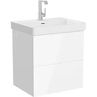 Vitra 67331 Metropol Pure Тумба с раковиной 60х47 см, подвесная, c 2 ящиками, глянцевый белый купить  в интернет-магазине Сквирел