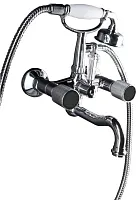 Boheme 273-Royal/CRST black Royal Cristal Смеситель для ванны, с душевым комплектом, хром/черный