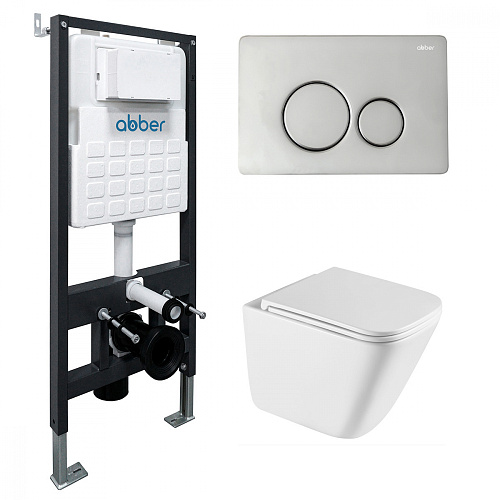 Abber Rechteck AC1219TC-AC0105-AC0121 Инсталляция с подвесным унитазом Abber Rechteck AC1219TC-AC0105-AC0121 Инсталляция с подвесным унитазом