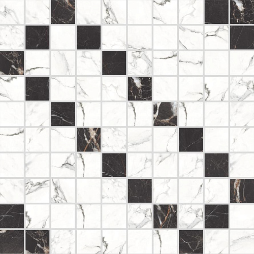 RONDINE Canova J88567_CanovaB&W02Mosaico Глазурованный керамогранит купить в интернет-магазине Сквирел