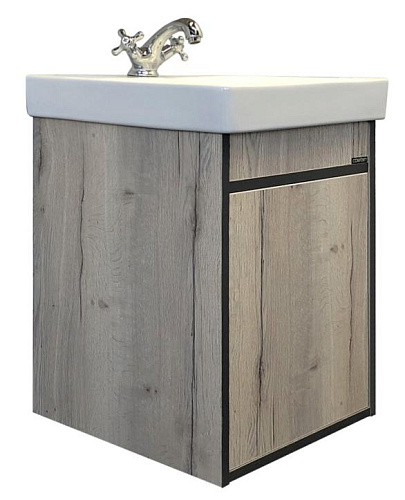 Comforty 00-00006653 Вена Тумба подвесная 45х45 см, с раковиной Адриана 45, дуб дымчатый купить  в интернет-магазине Сквирел